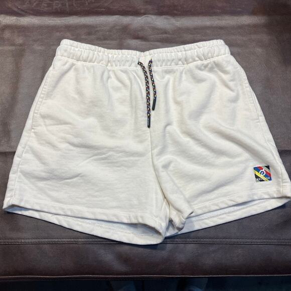 Peloton Womens Large SU121 Sweat Short Cream Pockets Active Loungewear - Picture 2 of 16